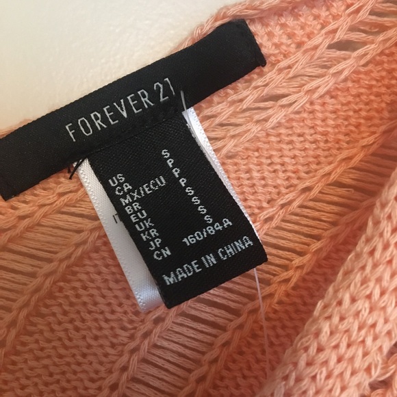 !SOLD! Knit peach pink swim cover Forever 21 - Picture 5 of 6